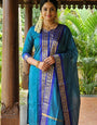 Kanchi Cotton Firozi Festive Kurta And Dupatta