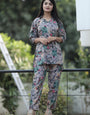 Floral Printed Multicolor Cotton Casual Cord set