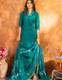 Rama Green Roman Silk Embroidered Kurta Set