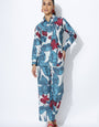 Voguish Blue Abstract Printed Palazzo Cord Set