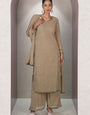 Brown Georgette Chikankari Palazzo Style Kurta Set