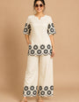 White Cotton Embroidered Outwear Cord Set
