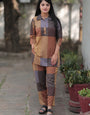 Multi checks Printed Cotton Casual Outwear Cord set