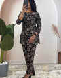 Black Soft Rayon Cotton Printed Outwear Cord Set