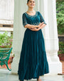 Rama Embroidered Faux Blooming Party Wear Gown