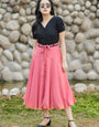Black And Pink Rayon Outwear Western Dress