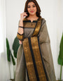Grey Woven Kanchi Cotton Kurta Set For Casual Wear