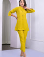 Yellow Crepe Outwear Cord Set