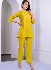 Yellow Crepe Outwear Cord Set