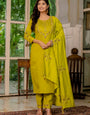 Light Green Marina Silk Embroidered Festive Kurta Set
