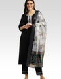 Black Cotton Embroidered Ceremonial Kurta Set