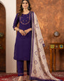 Purple Marina Silk Kurta Set For Festive