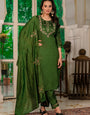 Marina Silk Green Thread Work Festive Kurta Set