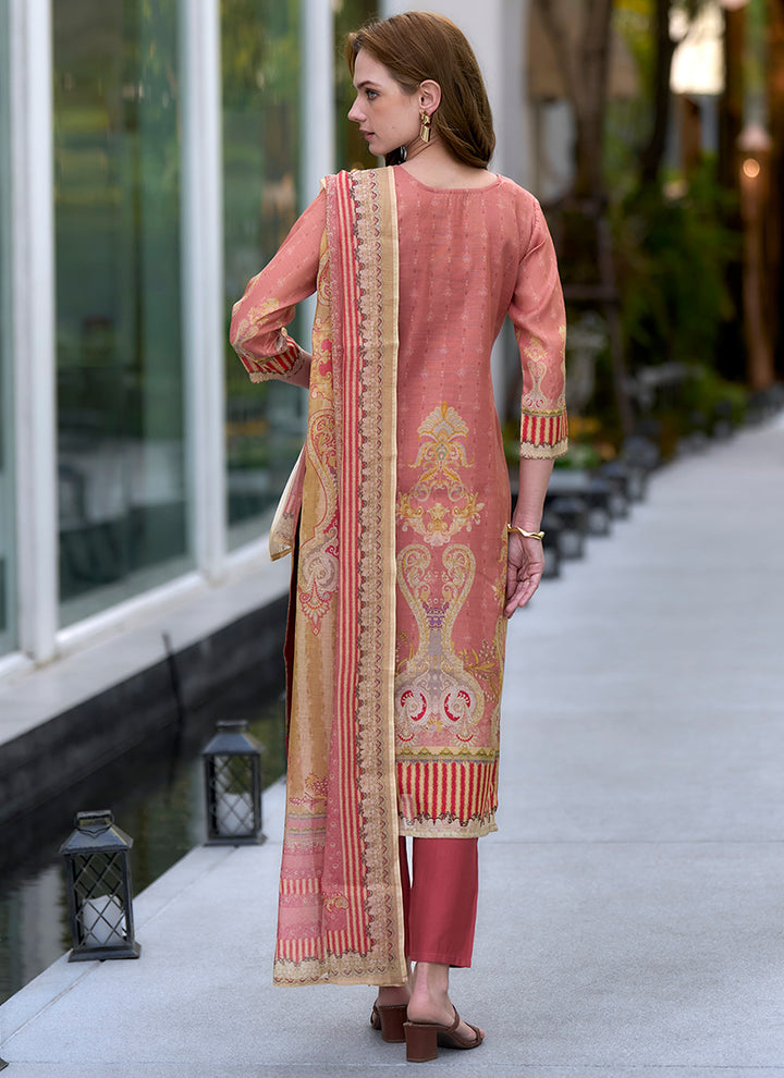 Beige Silk Blend Printed Daily Wear Kurta Set