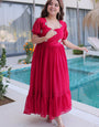 Pink Embroidered Silk Party Wear Gown