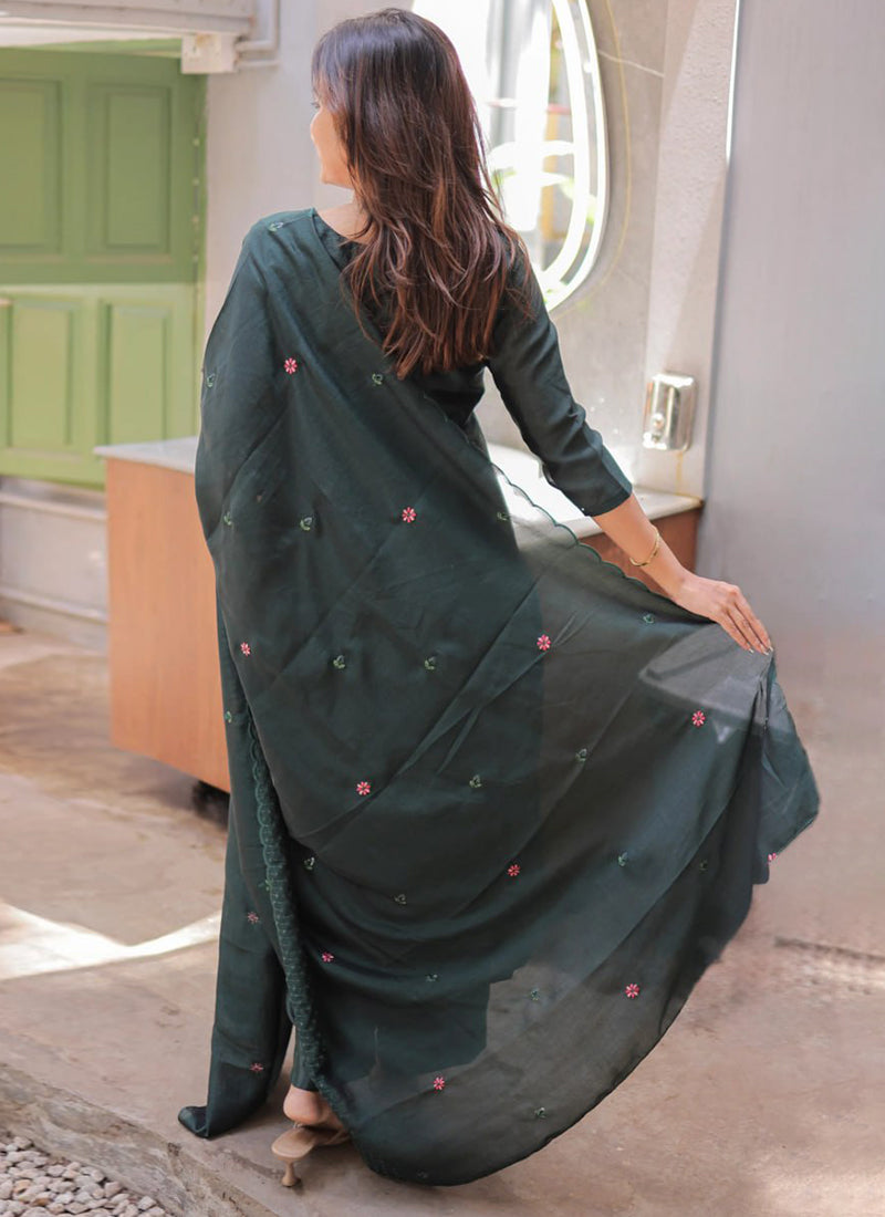 Morpinch Embroidered Chanderi Cotton Festive Kurta Set