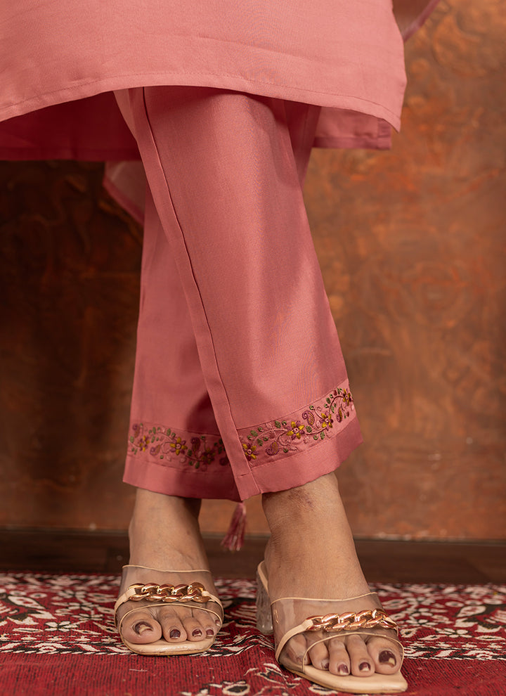 Peach Marina Silk Festive Wear Kurta Set