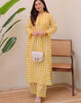 Yellow Rayon Lining Printed Straight Kurta With Plazzo