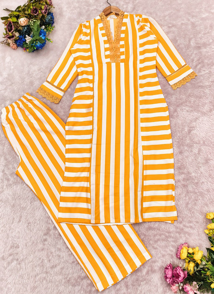 Yellow Rayon Lining Printed Straight Kurta With Plazzo