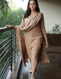 Beige Rayon Printed Festive Kurta Set