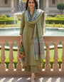 Green Rayon Printed Outwear Kurta Set