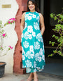 Green Rayon Flower Printed Outwear Cord Set