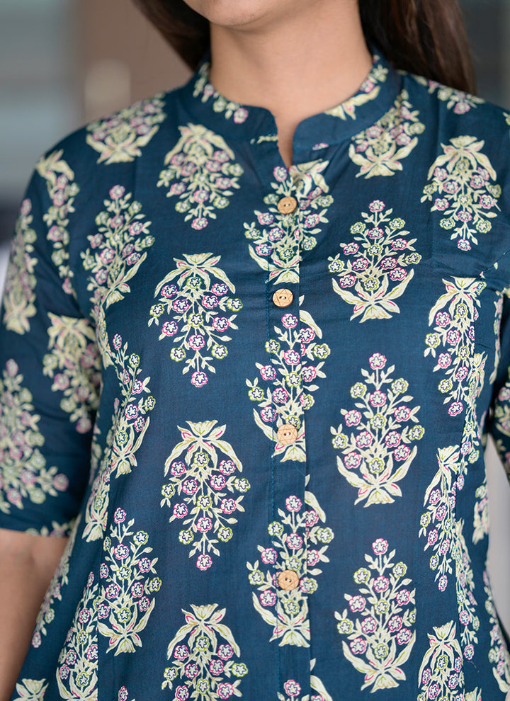 Rama Green Cotton Printed Casual Wear Cord Set