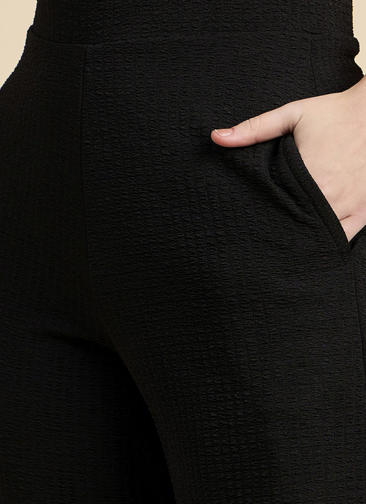 Black Cotton Blend Outwear Co-Ord Set