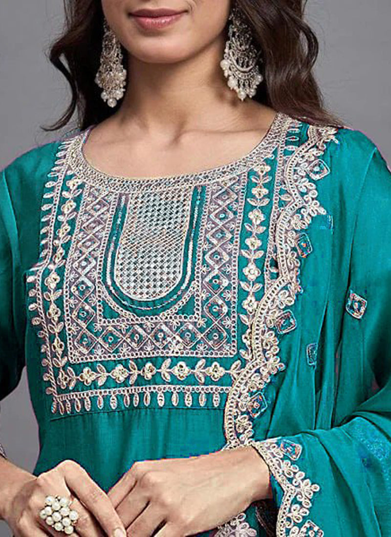 Rama Cotton Blend Embroidered Kurta Set