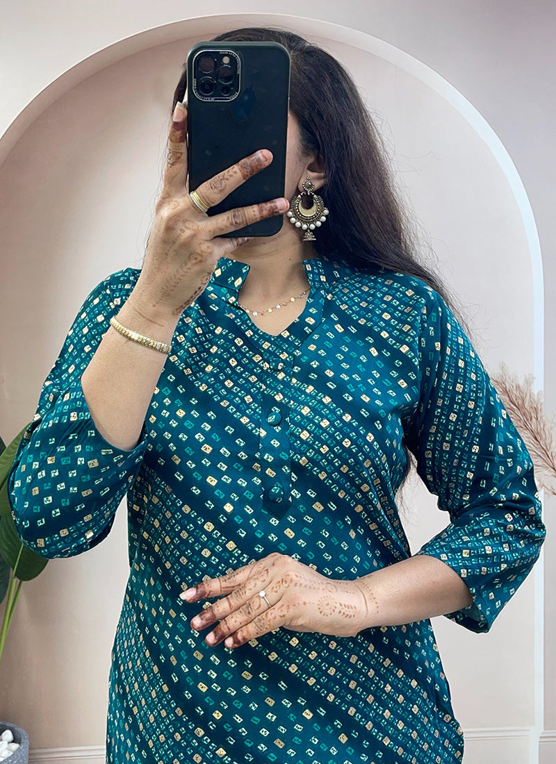 Rama Soft Rayon Cotton Bandhani Printed Cord Set