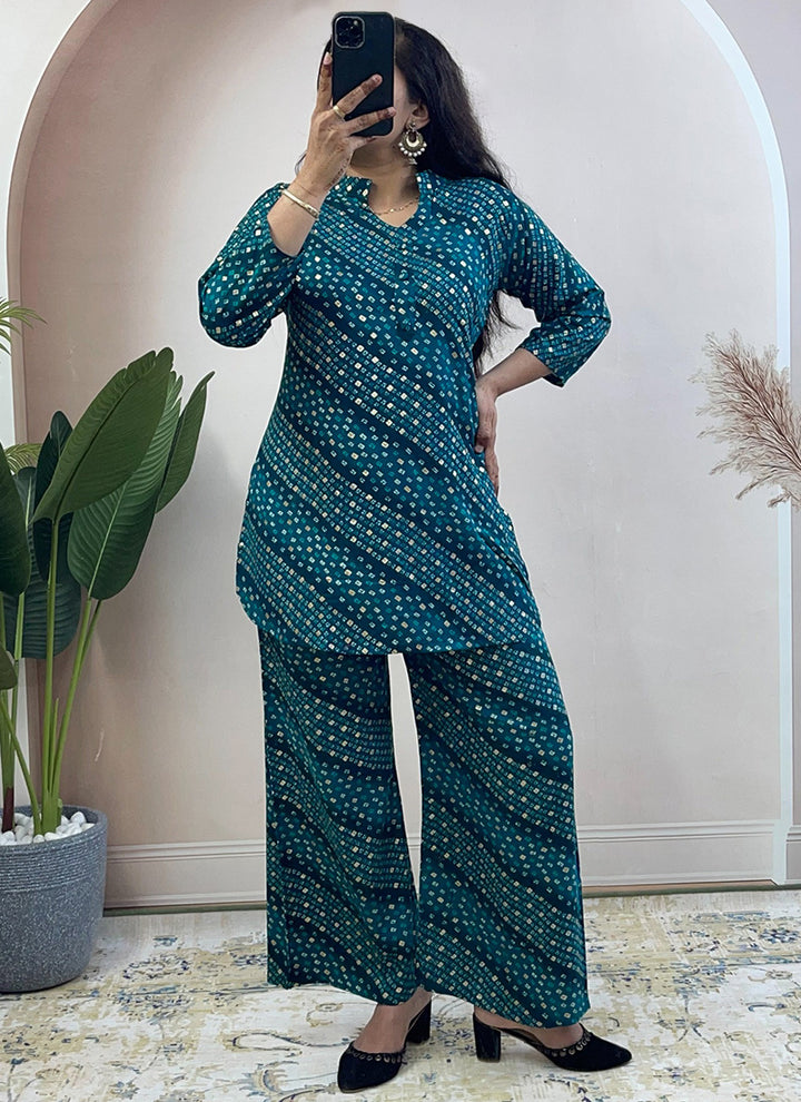 Rama Soft Rayon Cotton Bandhani Printed Cord Set