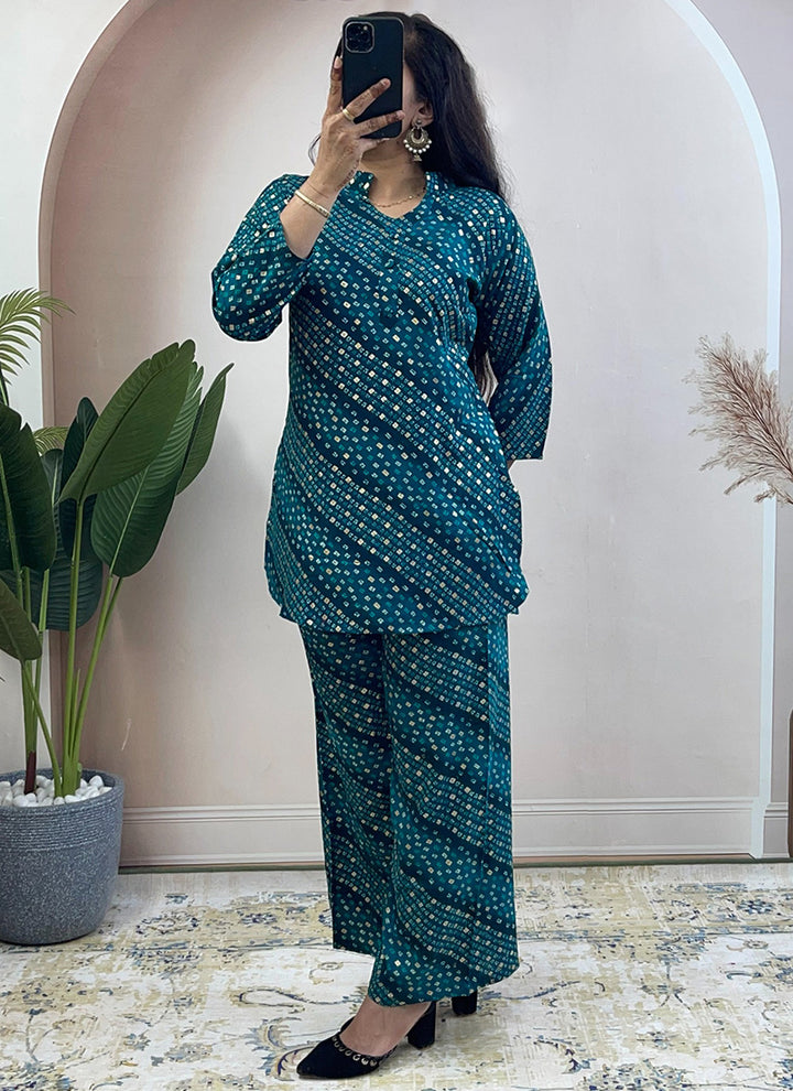 Rama Soft Rayon Cotton Bandhani Printed Cord Set