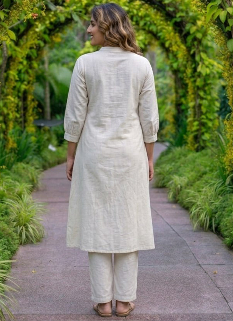 White Embroidery Thread Pure Cotton Outwear Cord Set