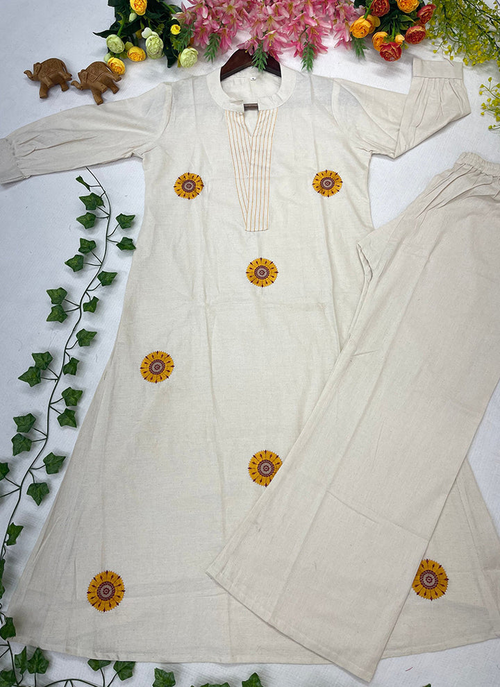 White Embroidery Thread Pure Cotton Outwear Cord Set