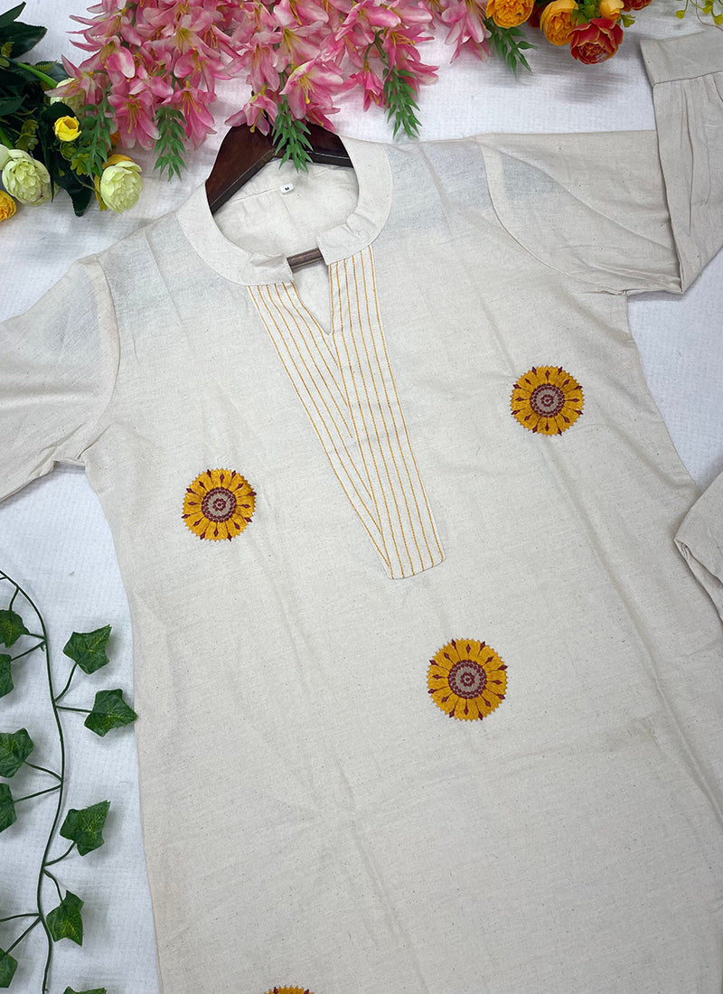 White Embroidery Thread Pure Cotton Outwear Cord Set