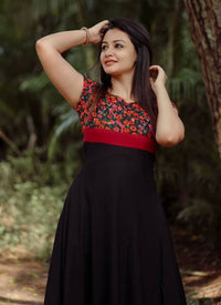 Stylish Black & Red Western Dress