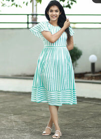 Light Green Rayon Party Wear Kurti