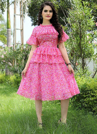 Designer Faux Georgette One Piece Dress