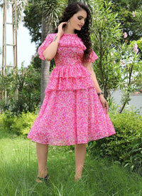 Designer Faux Georgette One Piece Dress