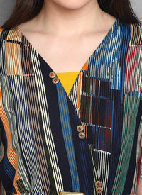 Multi Color Striped Rayon Jumpsuit