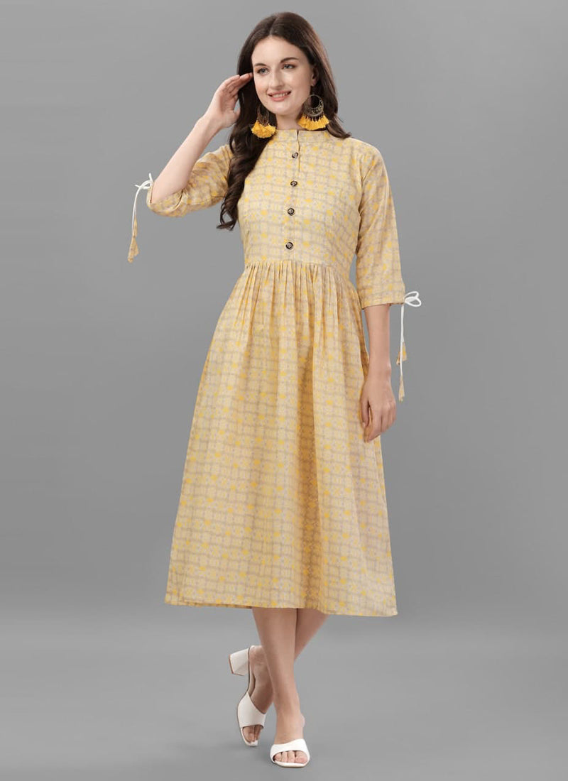 Buy PATLANI Western Dresses for Women | Solid Georgette Smock Off Shoulder-  Dress | Midi Western Dress for Women.(Off-Yellow-L) at Amazon.in